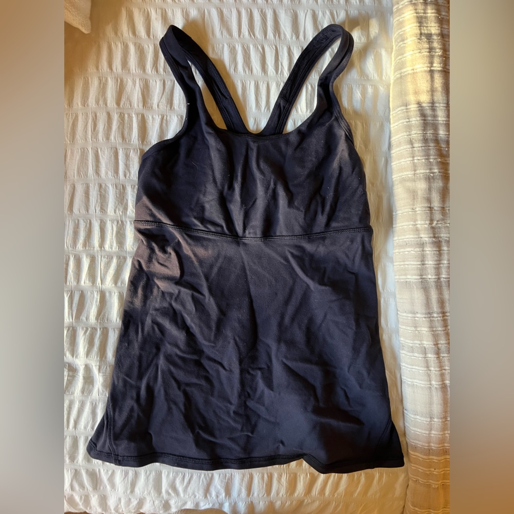 Lululemon tank with built in bra. Navy. Size 6.